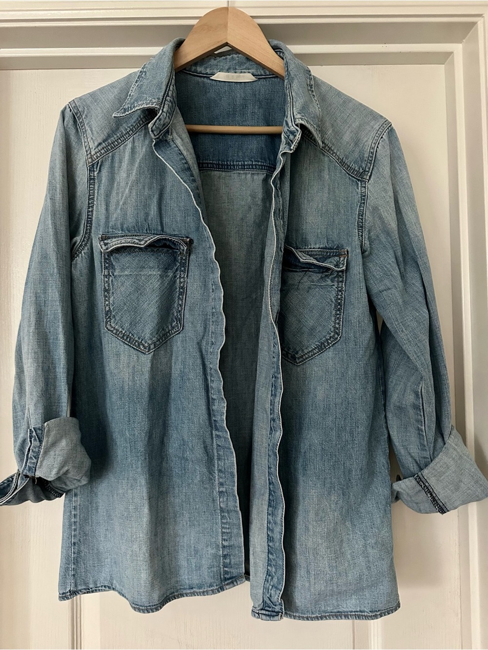 RAG & BONE Open Front Denim Shirt Jacket Shacket M